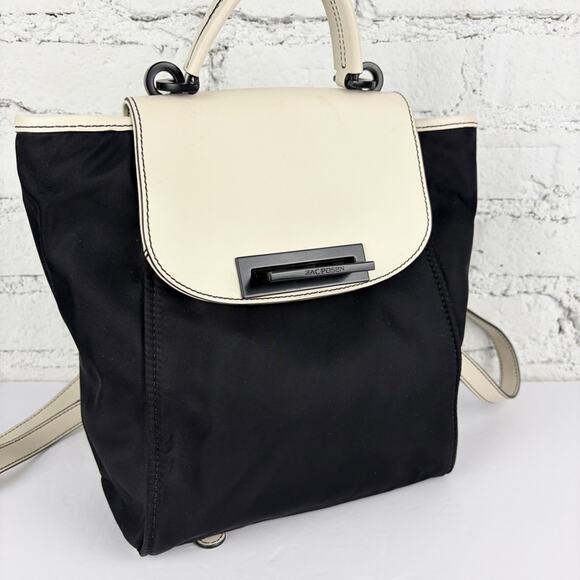 Zac Posen White Leather Black Nylon Backpack Purse main image 12